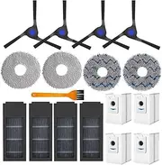 Side Brush, HEPA Filter, Dust Bag, Mop Pad, Compatible for Ecovacs Deebot X2 / X2 Pro / X2 Omni, Robot Vacuums Cleaner Spare Parts Replacement Kit Spare Parts
