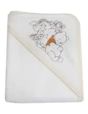 [Bubba Blue] Winnie The Pooh Hooded Towel in White