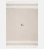 [Etro] Etro Pegaso fringed cotton throw One Size beige