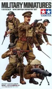WW I BRITISH INFANTRY W/WEAPONS (SET OF 5 FIGURES)#35339 1/35 TAMIYA