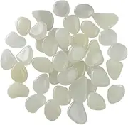 STARTIST 50x Glow in The Dark Rocks Luminous Stones Micro Landscape Gravel Garden Pebbles Glow Stones for Pathway Patio Walkways Backyard Decoration, White