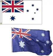 2PCS 90X150cm Australian White Ensign Navy Flag Australian Flag- Vivid Color and UV Fade Resistant - Canvas Header and Double Stitched - Aussie flag Polyester with Brass Grommets 3 X 5 Ft