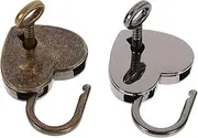 QUMIIRITY 2pcs Heart Lock Love Lock Couple Lock Handbag Padlock Tote Bags Rucksack Suitcase Locks Combination Heavy Duty Door Padlock Hasp Pet Handbag Lock Heart-Shaped Lock Zinc Alloy Black