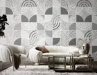 3D Geometry Pattern Grey Self-adhesive Removeable Wallpaper Wall Mural