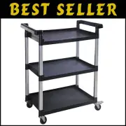 Lightweight 3-Shelf Utility Cart with Swivel Castors - Easy to Maneuver & Clean