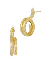 Savvy Cie Silver Snake Hoops