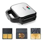 3 in 1 Sandwich Maker Indoor Waffle Maker Irons with 6 Slice Non-Stick Remova...
