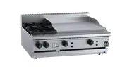 B+S Black Combination Two Open Burners & 600mm Grill Plate Bench Mounted LPG