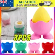 3X Breakfast Serving Cups Holders Set Boiled Egg Kitchen Silicone Egg Cup YA
