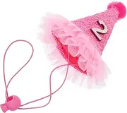 Hohopeti 1pc Pet Hat Lizards Funny Hat Dachshund Coats Bearded Dragon Hats Pet Costume Bearded Dragon Leashes and Harnesses Birthday Hat for Cat Wigs for Halloween Fish Hat Cloth Pink