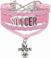 Soccer Bracelet Infinity Love Soccer Charm Bracelet Jewelry For Women, Men, Adult Soccer Player Fans, Soccer lovers, Team Bulk