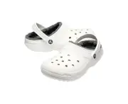 Crocs Unisex Classic Lined Clogs - White/Grey