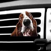 WIRESTER Fresh Scented Car Air Freshener Vent Clip, Decorative Accessories, Interior Decoration for Cars - Cute Basset Hound Dog