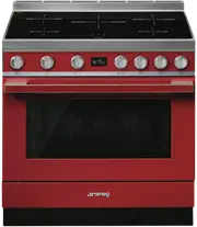 Smeg Portofino 90cm Induction Upright Cooker Red