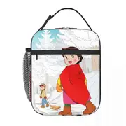 i2670 Heidi And Peter Are Sledding Thermal Insulated Lunch Bag Women Cartoon Alps Mountain Resuable Lunch Tote for School Food Box swg3902