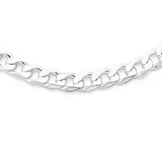 Silver 50cm Solid Bevelled Curb Chain