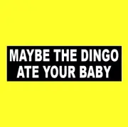 Funny "MAYBE THE DINGO ATE YOUR BABY" Seinfeld Elaine Benes quote BUMPER STICKER