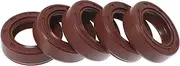 X AUTOHAUX Universal Oil Seal TC Double Lip W Steel Spring Seal Ring Rotary Shaft Seal 22x35x10mm High Pressure FKM Rubber Brown 5 Pcs