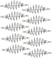 UPKOCH 10pcs Stainless Steel Spring Bait Cage Holder for Fishing Compact Portable Design with Explosion Hook Efficient Hooking for Freshwater and Saltwater Carp Catching