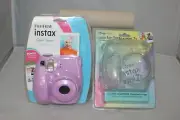 Fujifilm Instax Mini 7S Lavender Camera with Clear Case Film Bundle Set NIP New