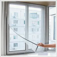 在飛比找樂天市場購物網優惠-自黏型防蚊紗窗 DIY可裁剪防蚊紗網 可拆式隱形簡易紗窗 夏