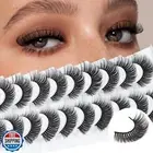 Veleasha Russian Strip Lashes D Curl False Eyelashes Fluffy Wispy Faux Mink L