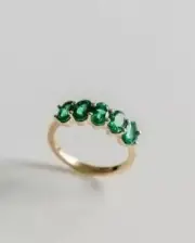 2.33 Ct Oval Natural Emerald Diamond Proposal Ring 14K solid Yellow gold 5 6 7