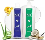 NK Professional Care Hair straightener. Hair straightening treatment. Hair Surgery with Keratin that acts in just 40 minutes. Step 1 and Step 2 Pack. 32oz