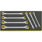 NEW STAHLWILLE TCS24/7 7PC METRIC OPEN RING FLARE SPANNER SET FOAM TRAY 8X10-19X22MM 96838758