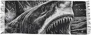 [XYMZR] Women’s Scarf Fish Attack Black White Soft Warm Long Scarves Shawl Wrap for Winter Autumn Spring Travel Office Home, Multi-colored