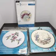 Dimensions Bucilla Counted Cross Stitch Kit Learn A Craft Unicorn Birds Lot Of 3
