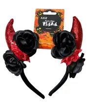 Red Devil Horns With Roses