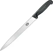Victorinox Wavy Edge Pointed Tip Slicing Knife, Black, 5.4433.25