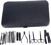 Nail Clipper Set Steel Manicure Pedicure Kit Care Tools 18Pcs With Storage Box