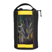 Canvas Zipper Tool Pouch Zipper Bag -Fastener Bag with Mesh Window and Hangin...