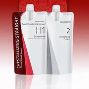 Nanoplastia Para Alisar Cabello - Extra Resistant Hair Straightening Cream for Curly Hair, Crystallizing Straight Rebonding Straightener + Neutralizing Cream (1 Set)