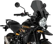 Puig 22113F Adjustable Windshield – Aerodynamic Protection and Innovative Design for Royal Enfield Himalayan 450 2024-2025, Dark Smoked