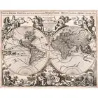 World Map, Nova orbis tabula, 1694, Canvas Print, 16" x 20" + Border