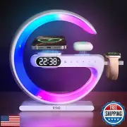RYND 2025 New Magnetic 5 in 1 Wireless Charging Station Alarm Clock, Bedside