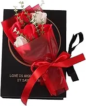 Zerodeko 1pc Romantic Artificial Soap Flower Present Box for Mother's Day Valentine's Day Handmade Everlasting Floral Scented Arrangement Red Present for Loved Ones
