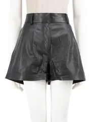 Black Lamb Leather Shorts