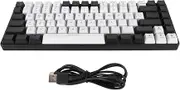 KIMISS Gaming Keyboard Type, Keyboard Gaming Mechanical Curved Quiet Wired for Family Office Editing White 80% White C 84 Keys RGB Backlit Ergonomically (White)