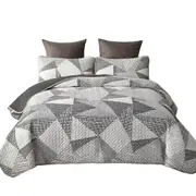 Grey Diamond Bohemian Bedspread Quilts Coverlet Bedding Set Pillowcase