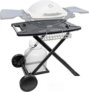 [UikJOY] Portable Grill Cart for Weber Q Gas Grills, Folding Grill Stand for Weber Q1000, Q1200, Q2000, Grill Cart for Ninja Woodfire Grill OG700 Series & Pizza Ovens