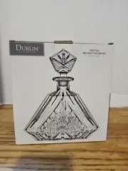 CRYSTAL WHISKEY DECANTER Triangular Dublin Collection, Shannon by Godinger