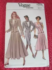 VOGUE 7421 MISSES' JACKET SKIRT Straight Flared SEWING PATTERN Szs 6-8-10 UNCUT!