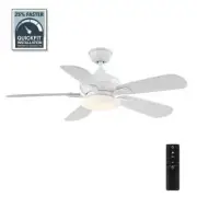 HDC Benson 44 in. LED White Ceiling Fan with Light and Remote Control