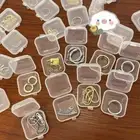 10Pcs Mini Storage Box Transparent Square Plastic Case Jewelry Organizer Storage