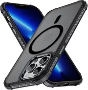 for iPhone 13 Pro Max Case Magnetic [for Magsafe][Military Grade Shockproof Protection] Anti-Scratch Non-Slip Shockproof Protective Cover Matte Translucent Slim Phone Case for iPhone 13 Pro Max,Black