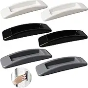 JJWNMLL Pack of 6 Self-Adhesive Sliding Door Safety Handles, Easy to Open Self-Stick Instant Drawer Handle, Self-Stick Handle for Kitchen Cabinets, Plastic
